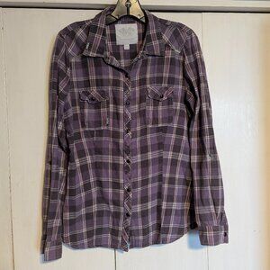Maurices Button Down purple Shirt